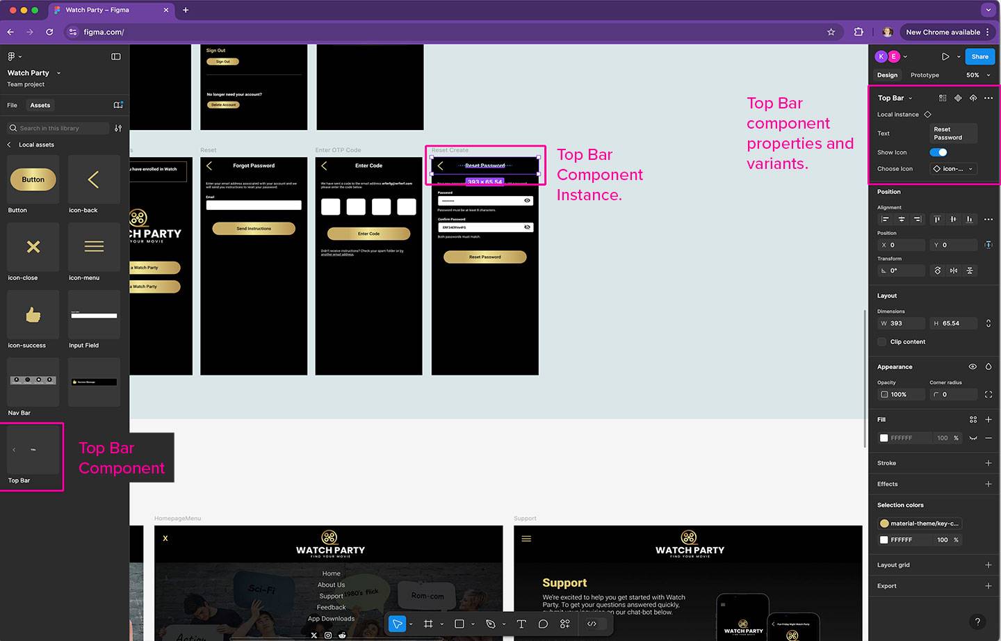 Component properties in Figma